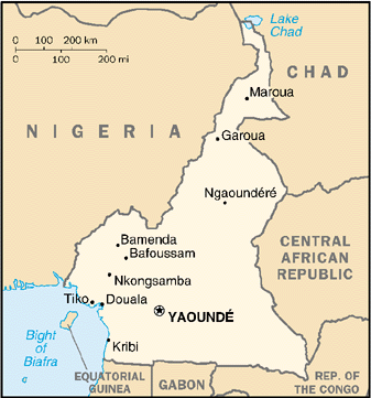 kamerun regional karte